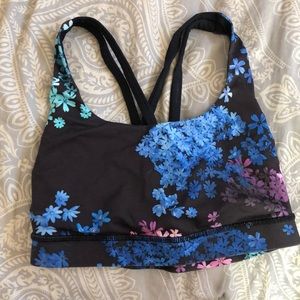 Floral Lululemon cross back sports bra